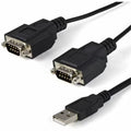 StarTech.com Data Transfer Adapter - 1 Each - 1 x 4-pin USB 2.0 Type A - Male - 2 x 9-pin DB-9 RS-232 Serial - Male - Black